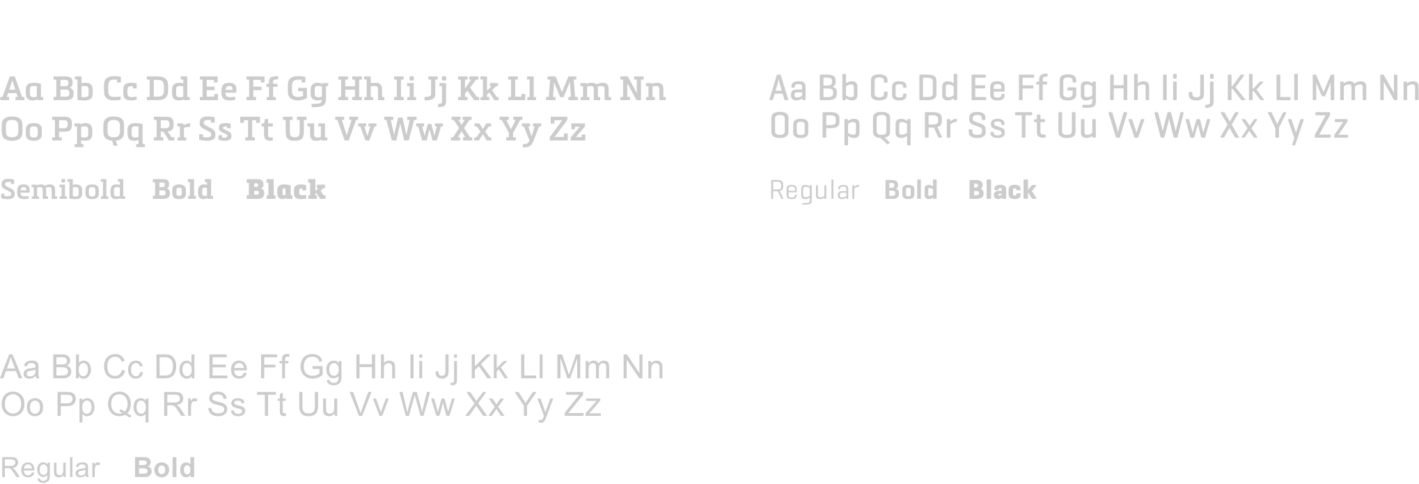 Type sample showing the fonts used in the app
